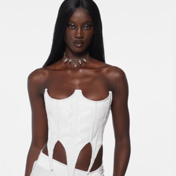 Amor Mia Tops - Amor Mia Dagger Corset White